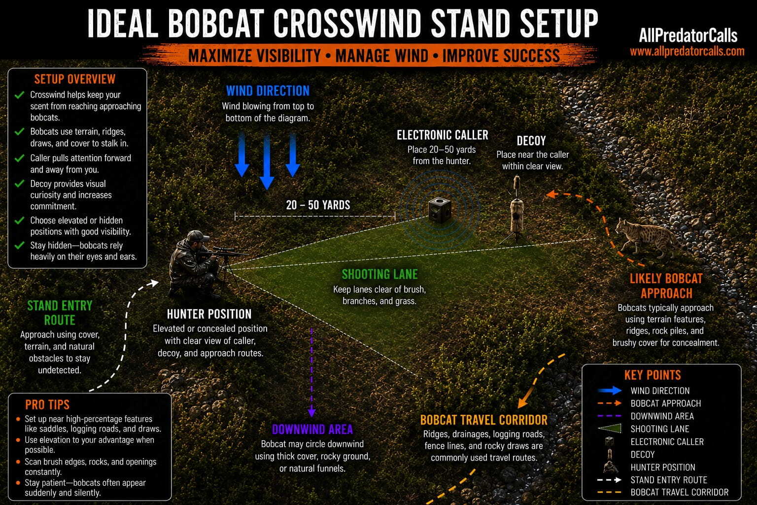 Ideal Bobcat Crosswind Stand Setup Diagram